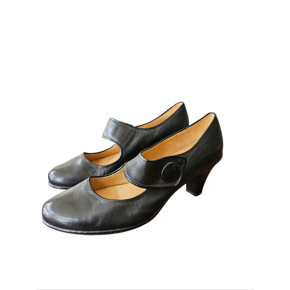 Softspots Classic Leather Black Mary Jane Heels Size 11 - Picture 8 of 8